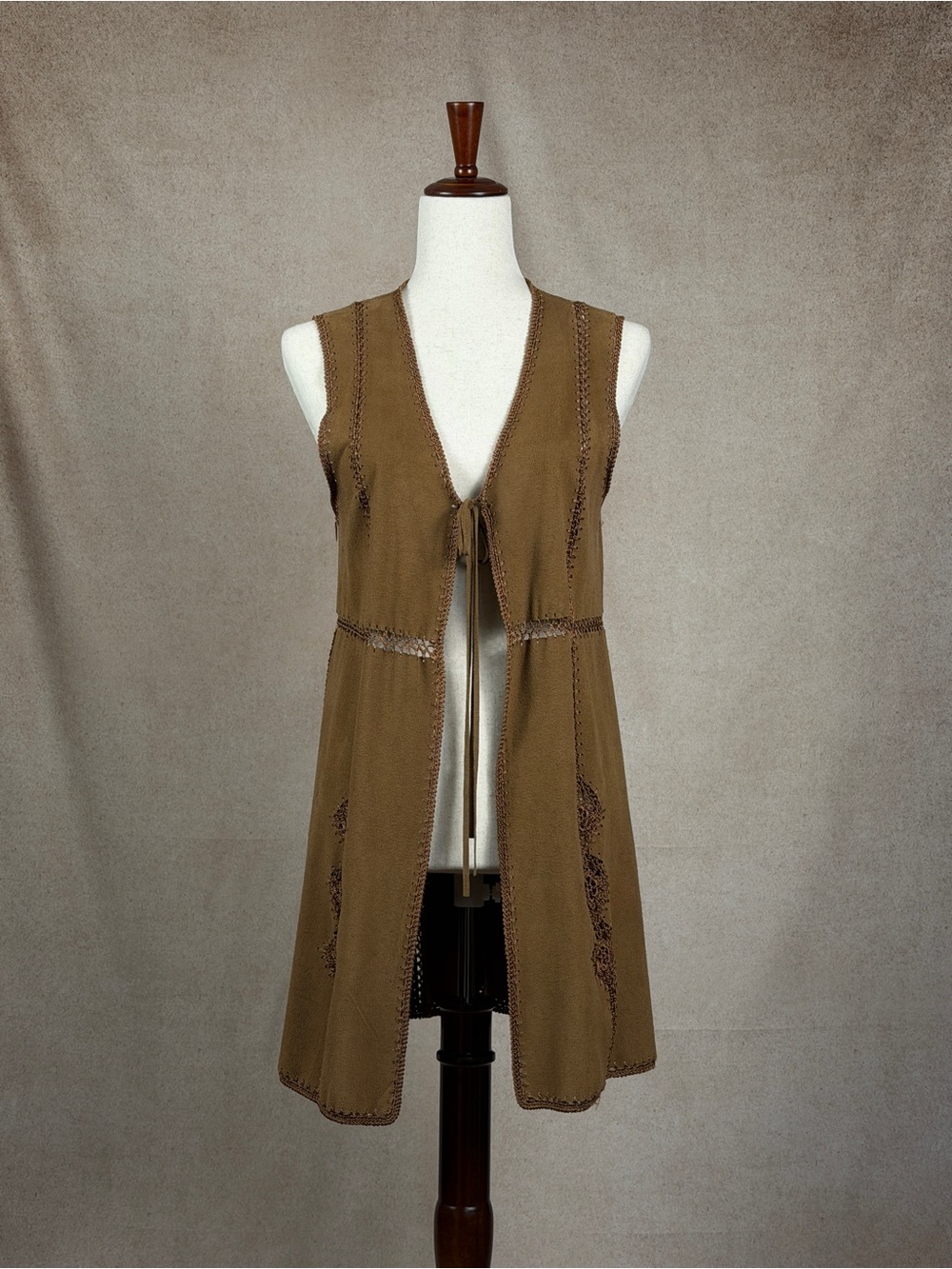 Oktoberfest crocheted leather vest
